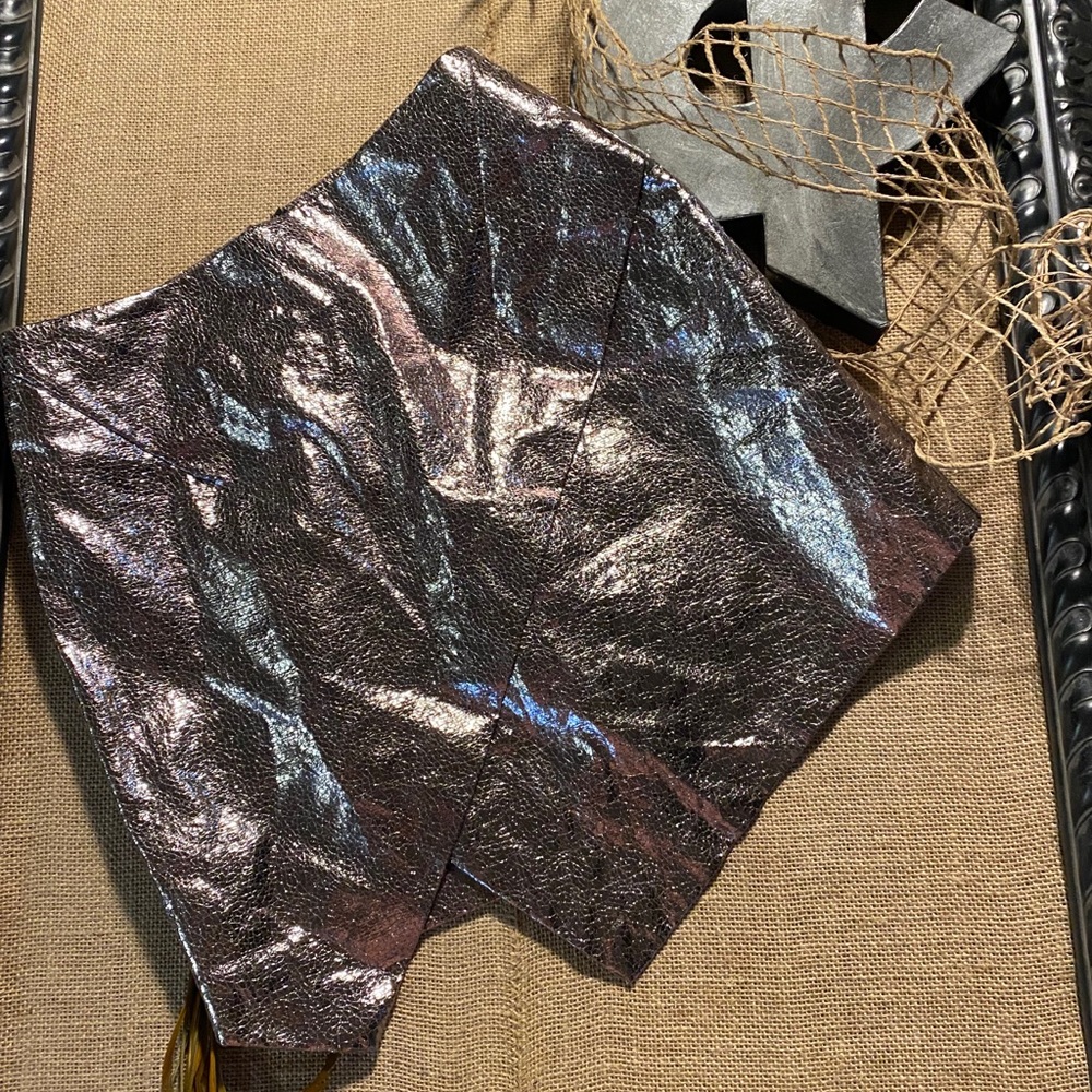 NWOT Rose Gold Foiled Miniskirt. Size SEE MSRMNTS